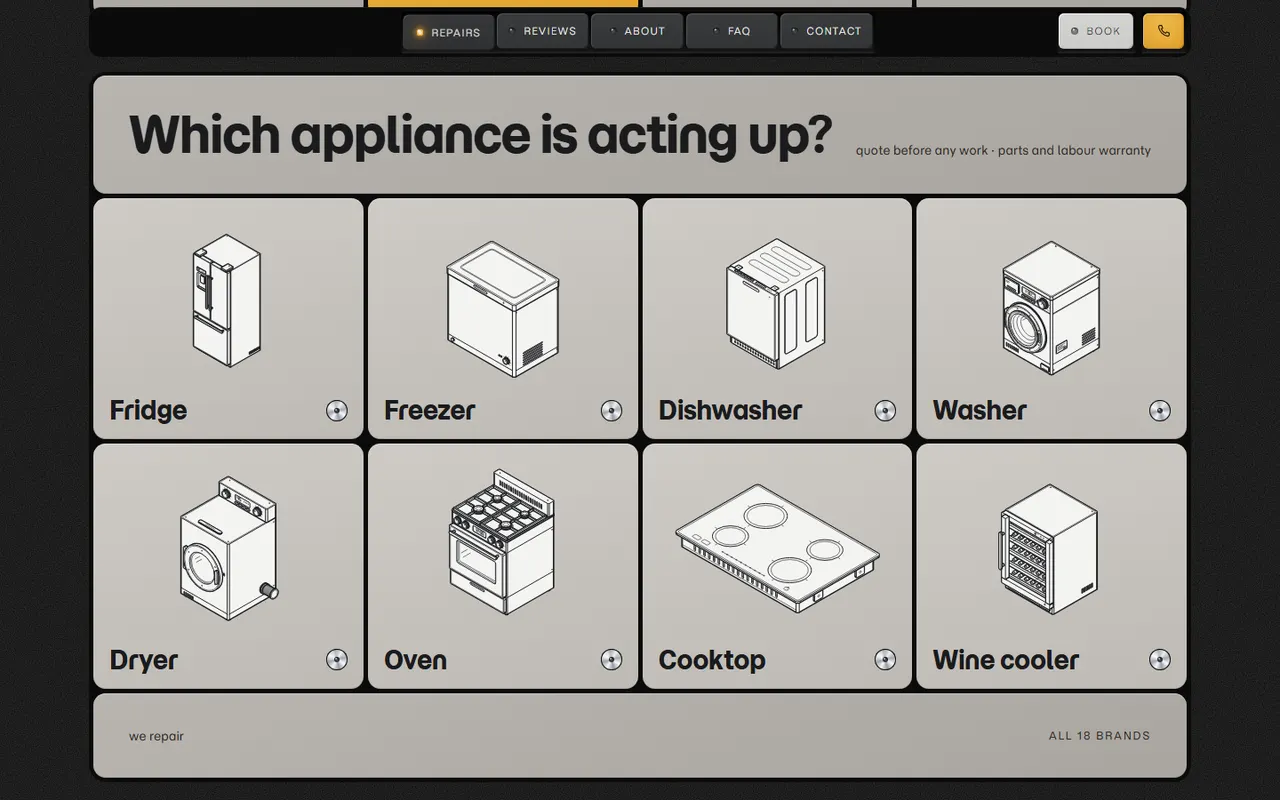 Pick your appliance