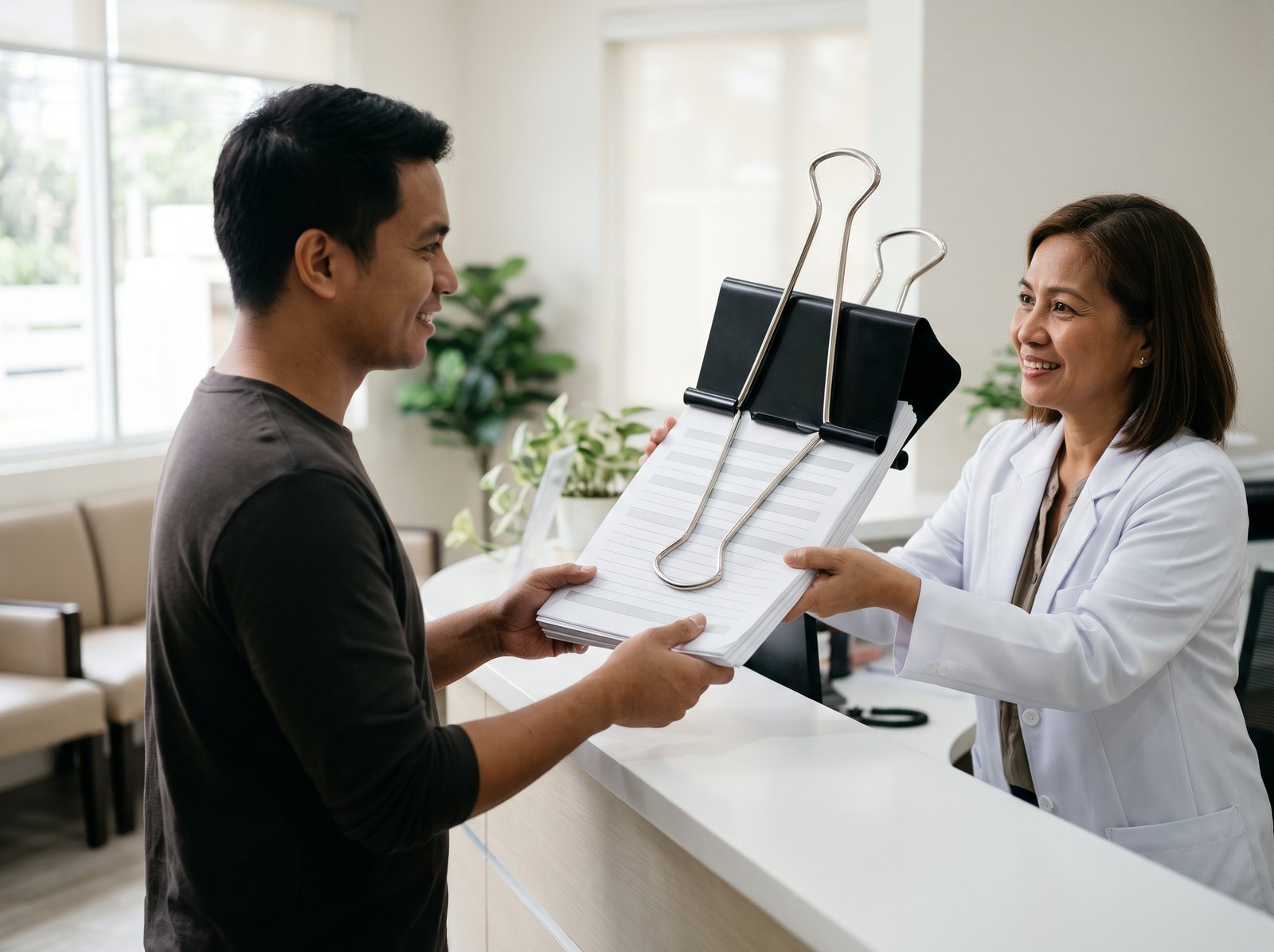 Printed price list on a counter