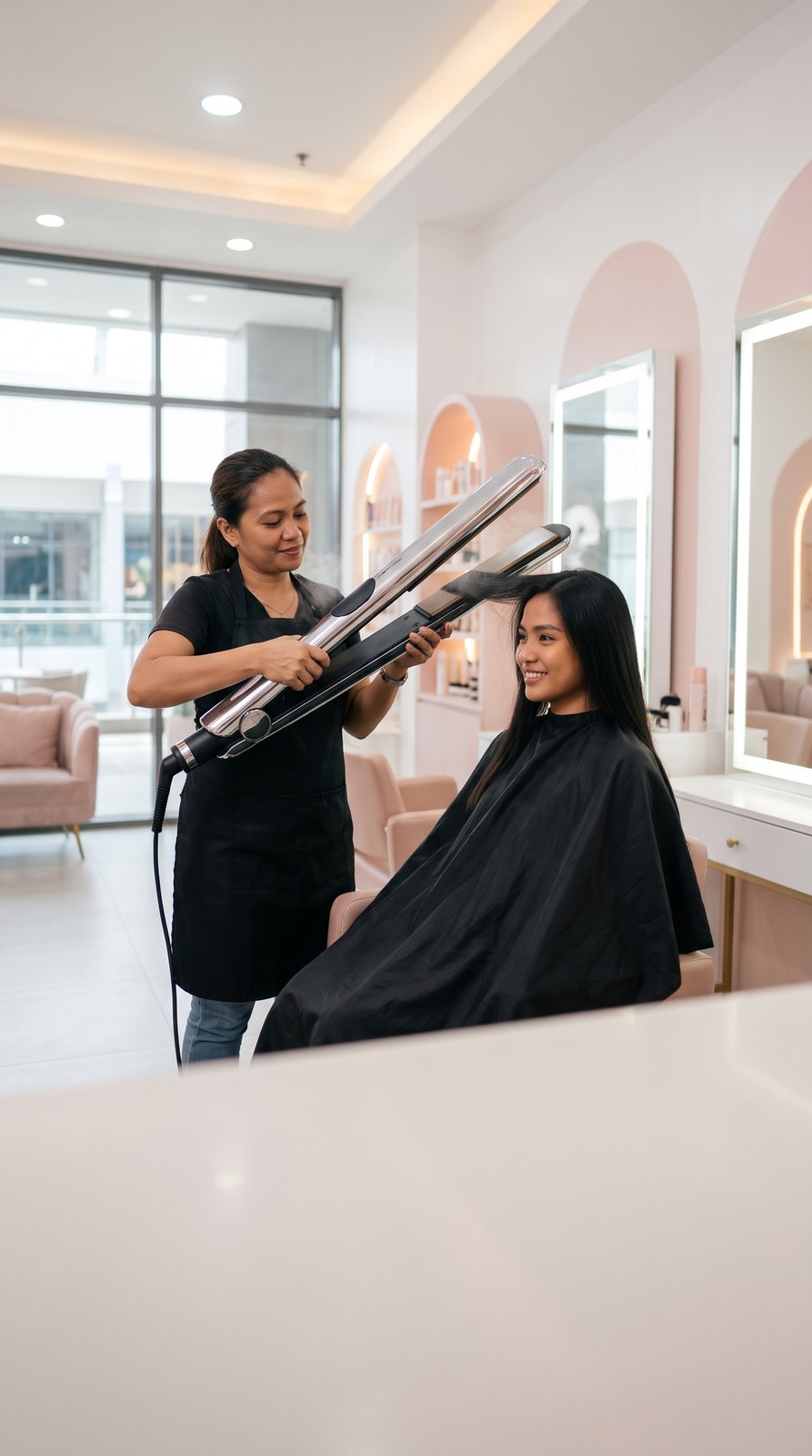 Salons & spas customer asking a question on Messenger